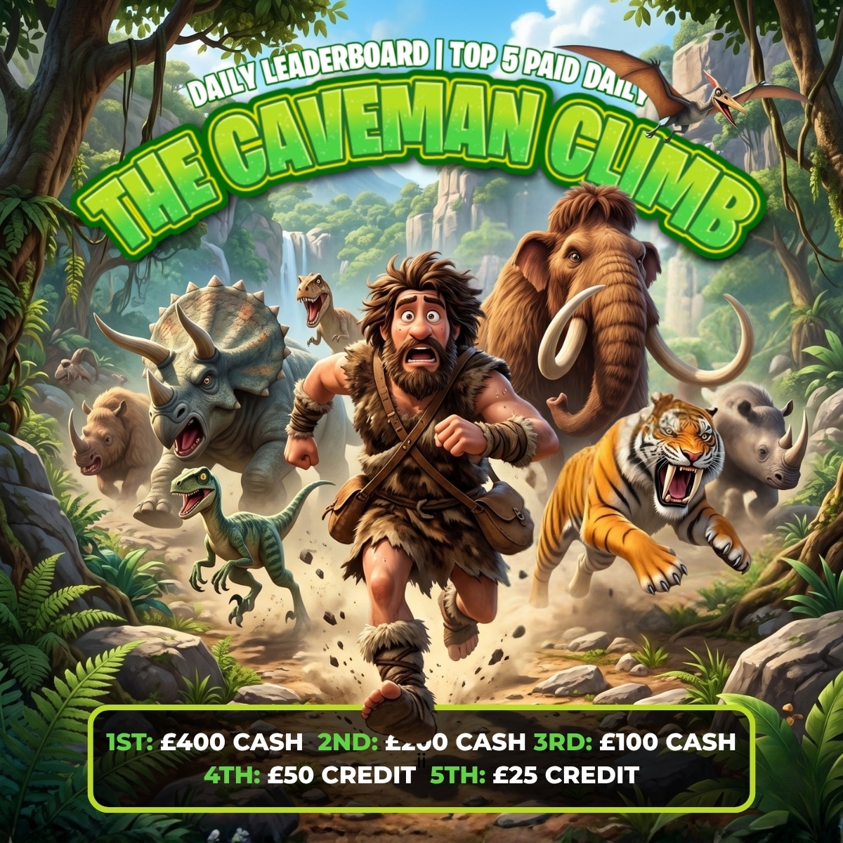 The Cave Man Climb Leaderboard | Top 5 Win Daily