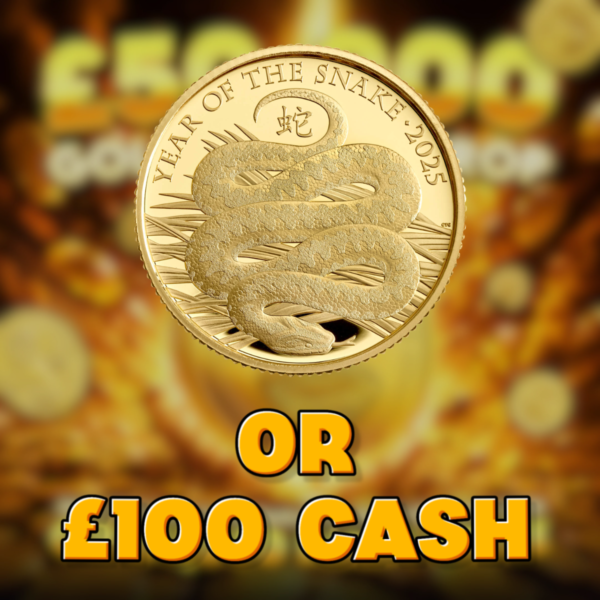 Lunar Year Of The Snake 2025 1/40th oz Gold Proof Coin Or £100 Cash