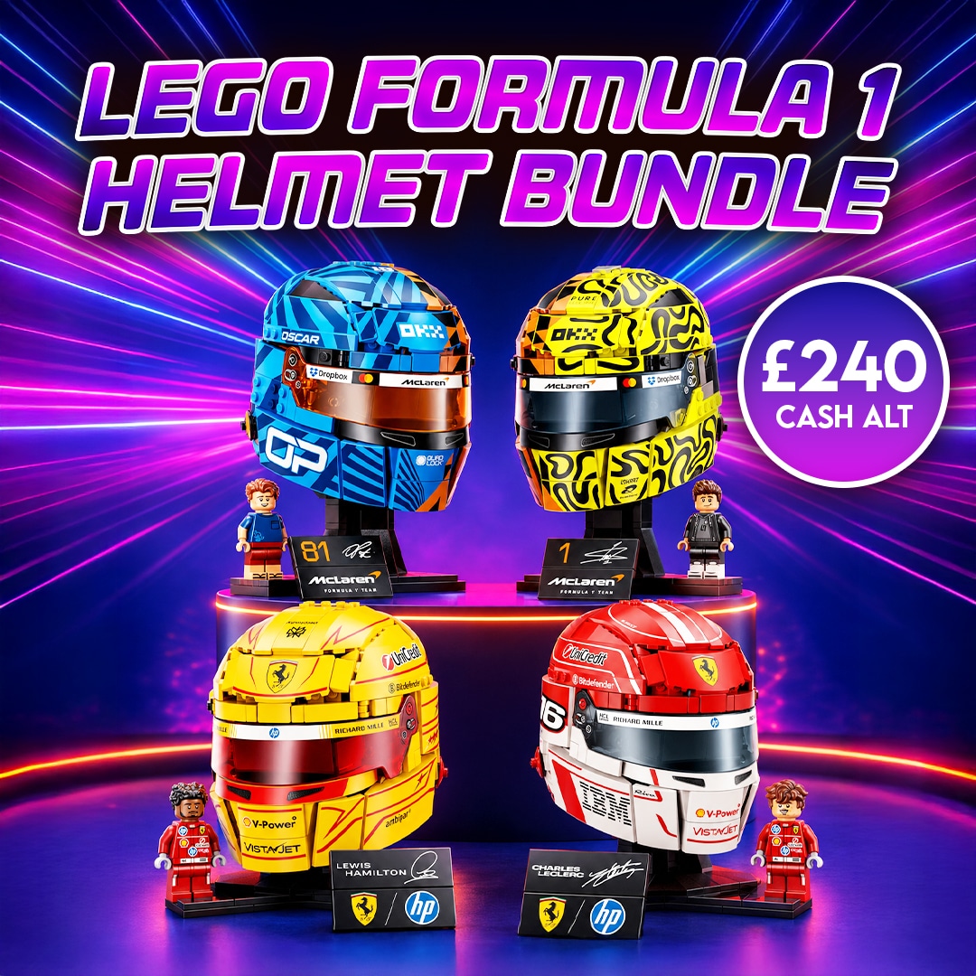 LEGO Formula 1 Helmet Bundle (Hamilton, Leclerc, Norris, Piastri) Or £240 Cash