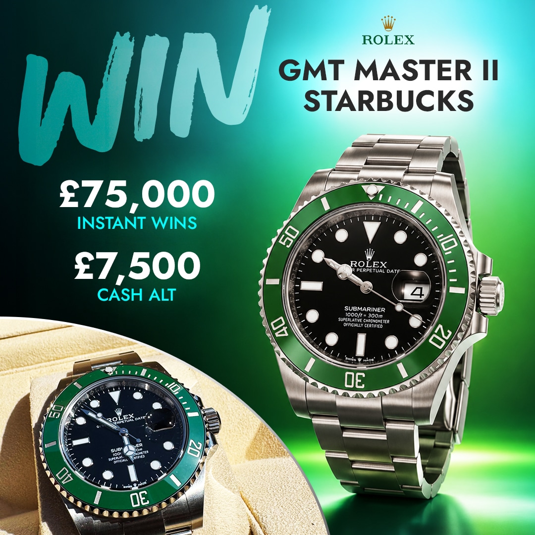 Rolex Submariner ‘Starbucks’ Or £7.5K + £75,000 Instant Wins